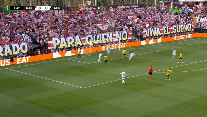 Ράγιο Βαγιεκάνο - ΑΕΚ: Το 1-0 από τον Αγκομάς στο 2ο λεπτό