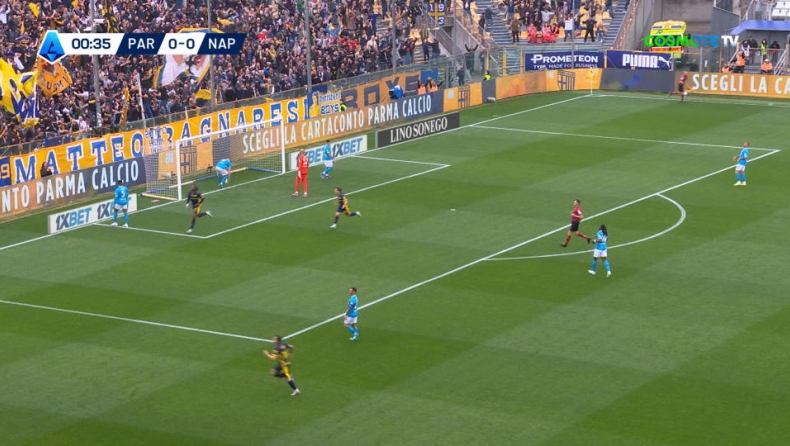 Στρεφέτσα: Άνοιξε το σκορ κόντρα στη Νάπολι στα 33'' με υποδειγματικό πλασέ