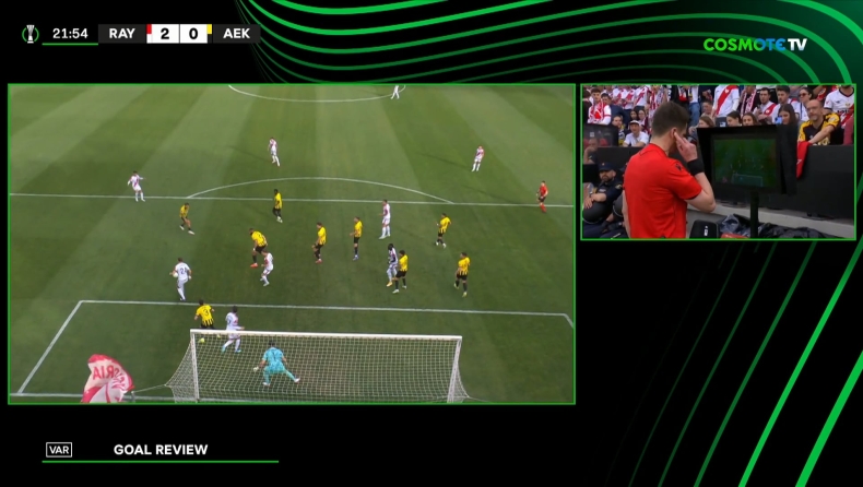 Ράγιο Βαγιεκάνο - ΑΕΚ: Ακυρώθηκε το 2ο γκολ των Ισπανών με περίπτωση Πιρόλα