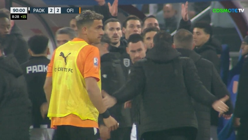 ΠΑΟΚ - ΟΦΗ (Τελικός): Ένταση στους πάγκους μετά το γκολ του Γερεμέγεφ, ζήτησαν VAR οι Κρητικοί, δύο κόκκινες ο Ευαγγέλου