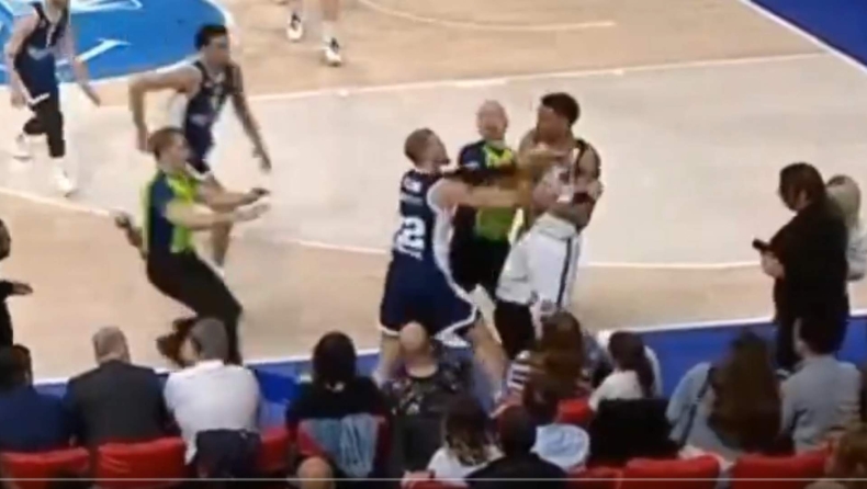 Μπεσίκτας - Μπαχτσεσεχίρ: Ο Φλιν... πέταξε τον Ντότσον της Μπεσίκτας στα court seats προκαλώντας σύρραξη!