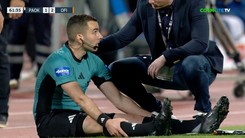 ΠΑΟΚ - ΟΦΗ (Τελικός): Ο πρώτος βοηθός σωριάστηκε στο έδαφος με κράμπες