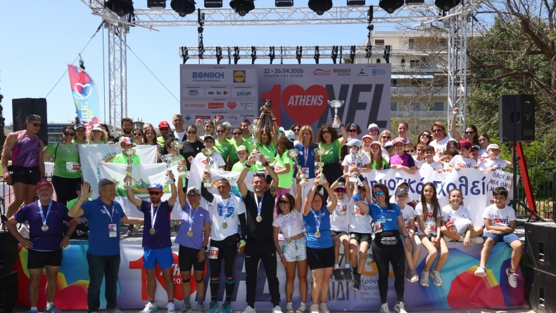 10ο NFL Athens: Χιλιάδες δρομείς είπαν STOP στην ενδοοικογενειακή βία με 71.316 χιλιόμετρα