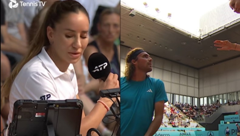 Η διαιτήτρια εκνευρίστηκε με τον Τσιτσιπά και του χρέωσε ποινή με πόντο: «Όλη την ώρα σου μιλάει! Απαγορεύεται!»