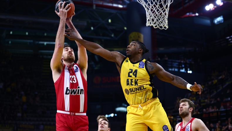 ΑΕΚ - Ολυμπιακός 68-95: Τα highlights της νίκης των «ερυθρολεύκων» στη SUNEL Arena