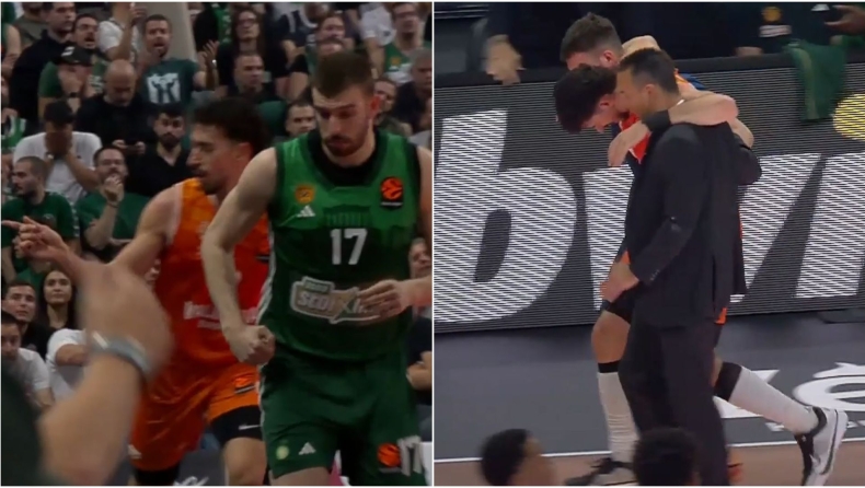 Παναθηναϊκός - Βαλένθια: Ο Πουερτο έδειξε τα court seats μετά από τρίποντο και 15" αργότερα τραυματίστηκε