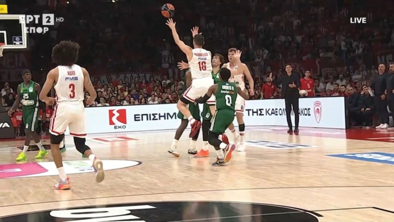 Ολυμπιακός - Παναθηναϊκός: Το απίστευτο buzzer beater του Παπανικολάου