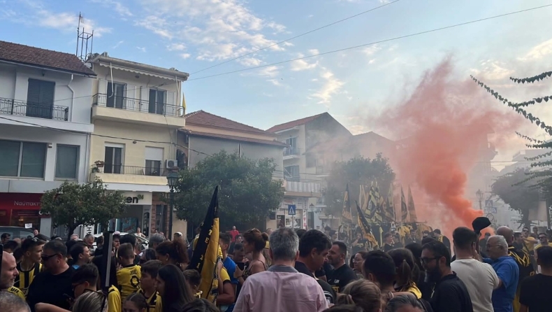 ΑΕΚ: Κιτρινόμαυρη γιορτή και στη Ναύπακτο για το τρόπαιο της πρωταθλήτριας
