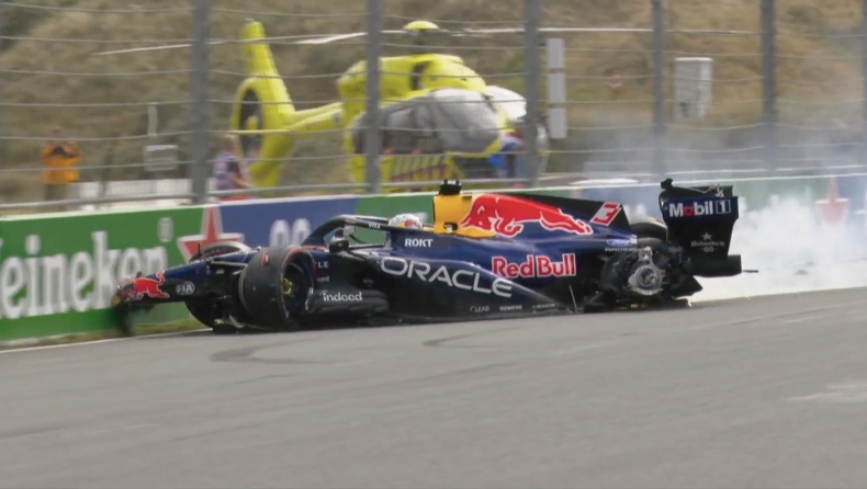 F1: Ο Φερστάπεν στον τοίχο «έβγαλε» την κόκκινη σημαία στον εντός έδρας αγώνα του (vid)