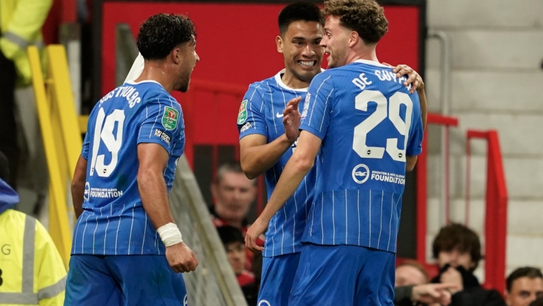 League Cup: Μεγάλη πρόκριση για τη Μπράιτον του Κωστούλα που «εκτέλεσε» τη Μάντσεστερ Γιουνάιτεντ