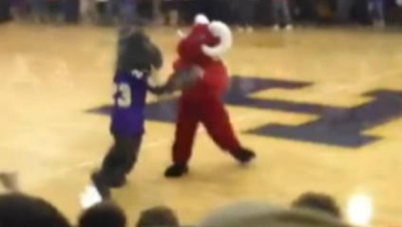 Οι μασκότ... πλακώθηκαν! (vid)