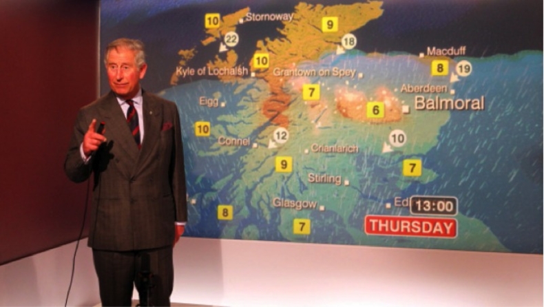 Ο πρίγκιπας Κάρολος παρουσιάζει το δελτίο καιρού!