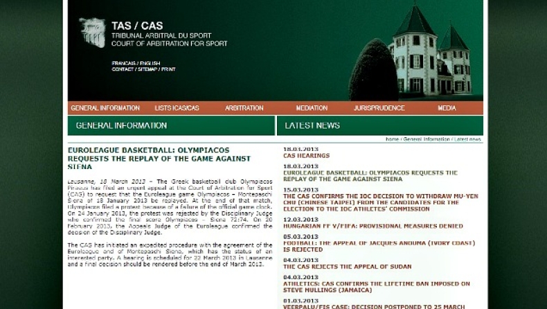 Και στο CAS για Σιένα ο Ολυμπιακός! (vid)