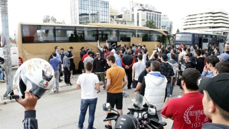 Με βανάκια της Αστυνομίας στο ΟΑΚΑ ο Ολυμπιακός! (vids & pics)