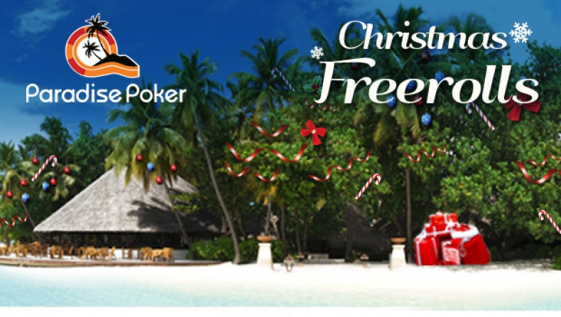 Χριστουγεννιάτικη προσφορά με freeroll και tickets $5.000 στο Paradise Poker