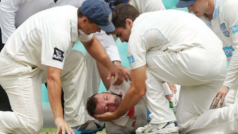 Σε κρίσιμη κατάσταση παίκτης του κρίκετ! (vid)