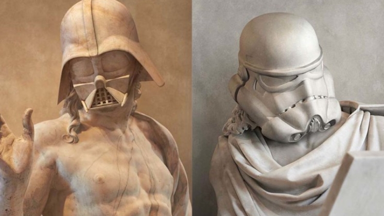 Αρχαία ελληνικά γλυπτά με χαρακτηριστικά από το Star Wars