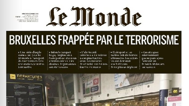 Η επίθεση στο Βέλγιο στα πρωτοσέλιδα των διεθνών ΜΜΕ (pics)