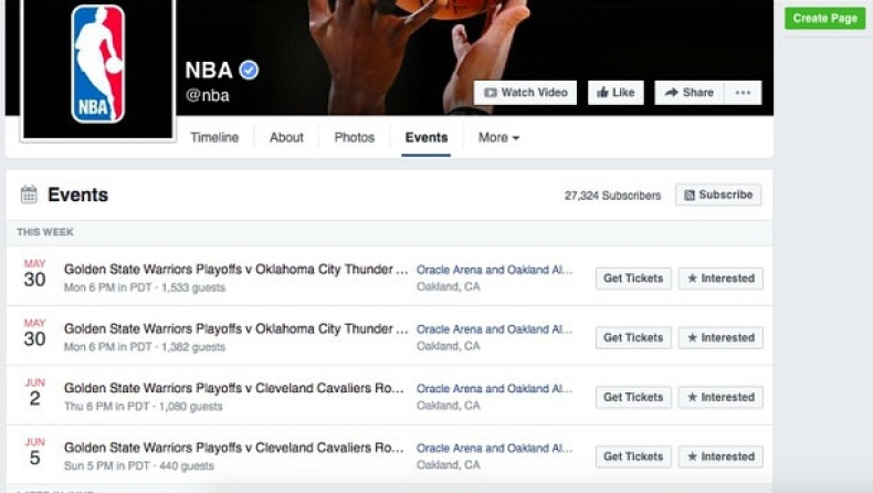 Fail: Εισιτήρια για... Ουόριορς - Καβαλίερς στο facebook του ΝΒΑ (pic)