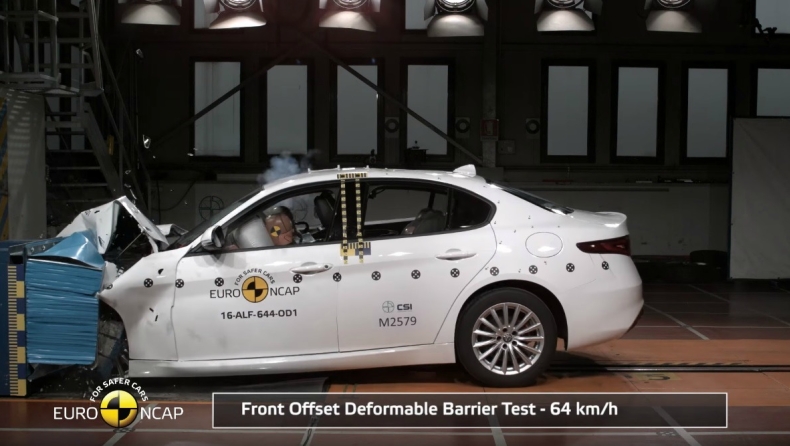 H Alfa Romeo Giulia αρίστευσε στα Crash Tests (video)