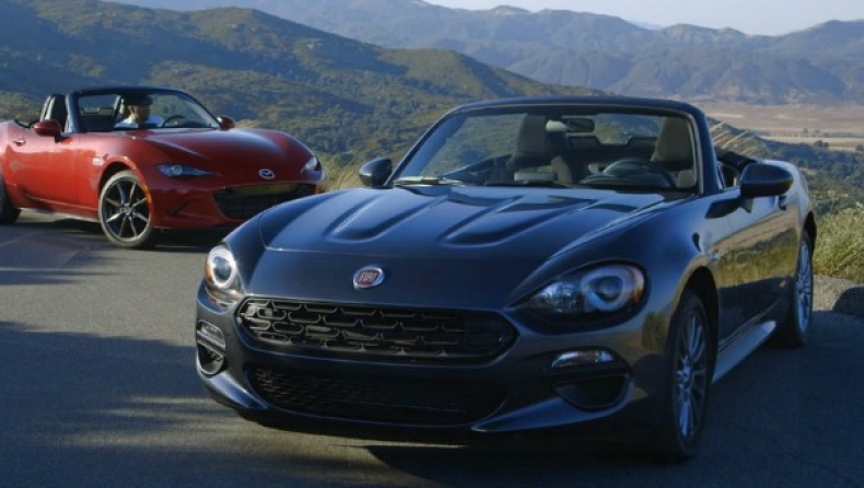 Fiat 124 Spyder vs Mazda MX-5 Miata (vid)