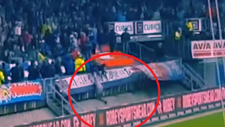 Πέταξαν οπαδό στο κενό (vid)