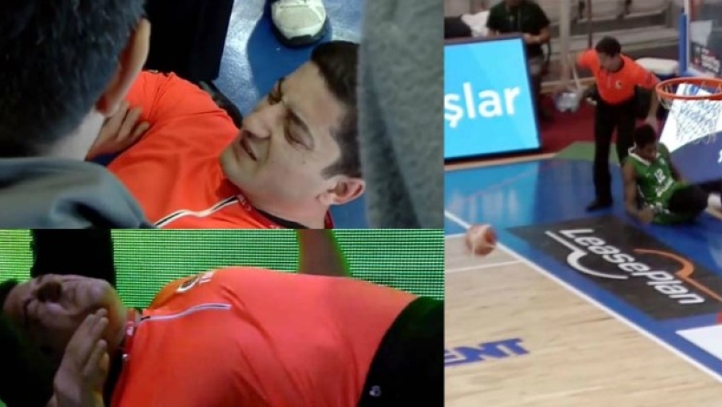 Σοβαρός τραυματισμός Τούρκου διαιτητή (vid)