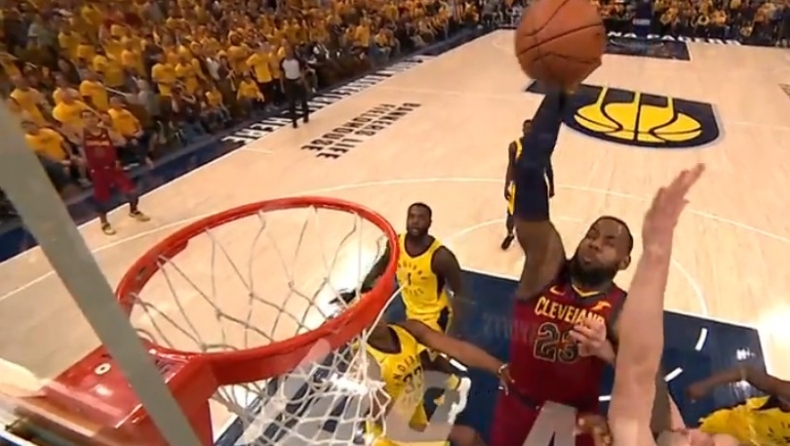 Kορυφή για τo... πόστερ του ΛεΜπρόν στον Σαμπόνις! (vid)