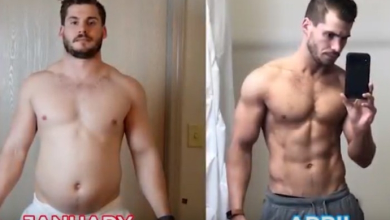 Mε ένα εκπληκτικό βίντεο ένας άνδρας δείχνει πώς μεταμόρφωσε το σώμα του σε 12 βδομάδες (pics & vid)
