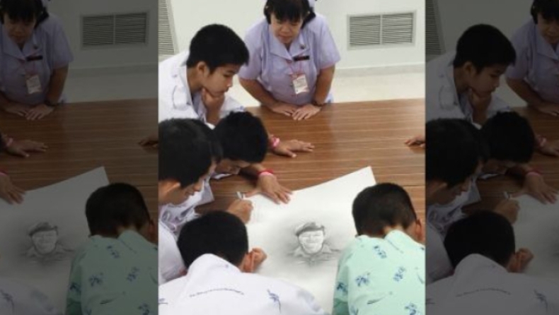 Τα παιδιά που διασώθηκαν στην Ταϊλάνδη θρηνούν για το νεκρό δύτη (pic)