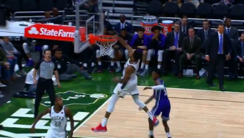 Πω, πω, πω: Τρομερό κάρφωμα ο Γιάννης! (vid)