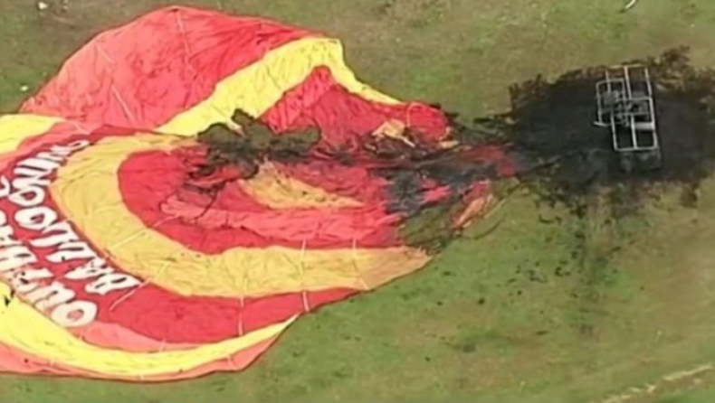 Ένα βήμα πριν τον όλεθρο: Αερόστατο με 15 επιβάτες τυλίγεται στις φλόγες στον αέρα (pic & vids)