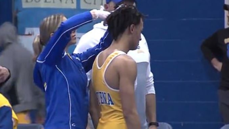 Ρατσιστής διαιτητής ανάγκασε παλαιστή να κόψει τα μαλλιά του για να αγωνιστεί (vid)