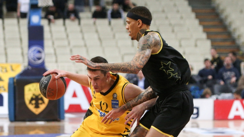 Λαρεντζάκης: 20+ πόντους για 1η φορά στη Basket League με ΑΕΚ