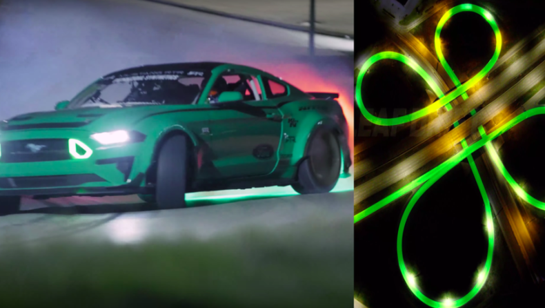 Mustang 900 ίππων «ζωγραφίζει» ένα τετράφυλλο τριφύλλι! (vid)