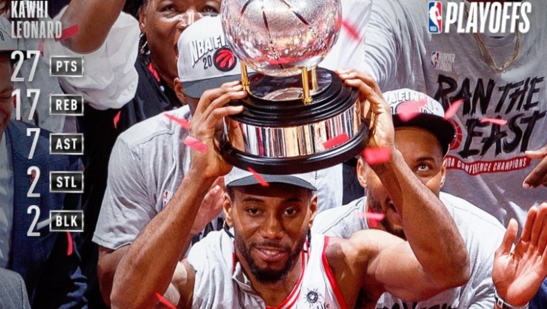 Ράπτορς - Μπακς: Ο MVP Λέοναρντ σήκωσε την κούπα της Ανατολής και αποθεώθηκε! (vid)