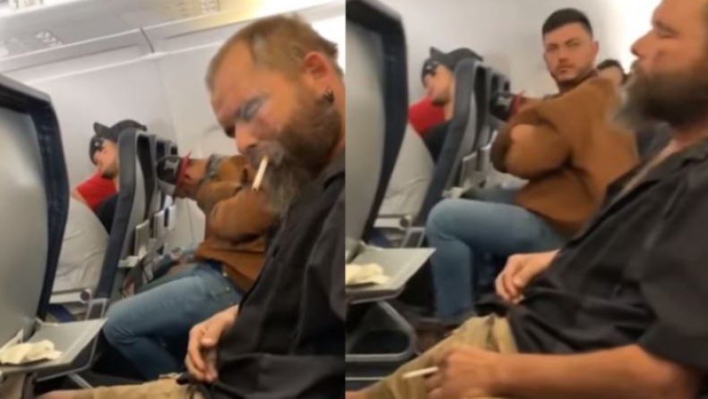 Μεθυσμένος επιβάτης άναψε τσιγάρο μέσα στο αεροπλάνο (pics & vid)