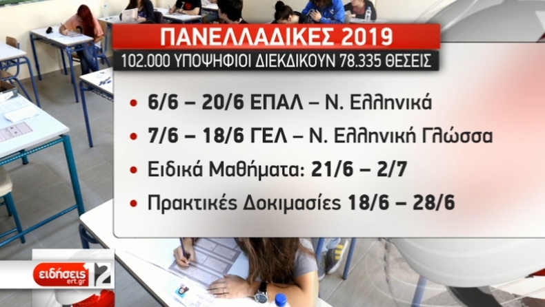 Πανελλήνιες 2019: 102.000 υποψήφιοι ρίχνονται στην «μάχη» των εξετάσεων (vid)