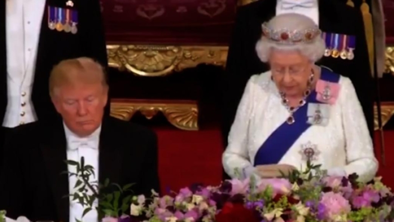 Ο νυσταγμένος Τραμπ παραλίγο να κοιμηθεί κατά την ομιλία της Βασίλισσας Ελισάβετ (vid)