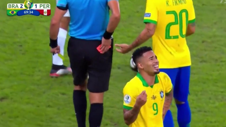 Βραζιλία - Περού: Η πολύ αυστηρή αποβολή του Γκαμπριέλ Ζέσους (vid)