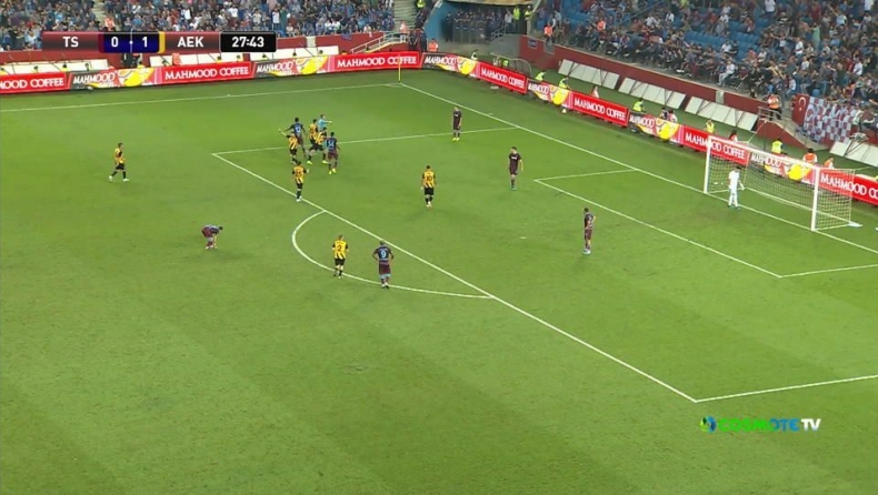 Τραμπζονσπόρ - ΑΕΚ: Με πέναλτι το 0-2 ο Μάνταλος! (vid)