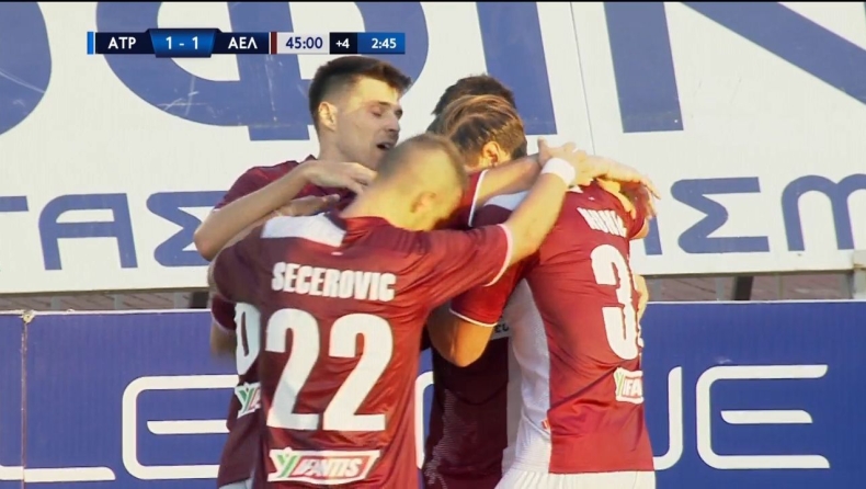 Ατρόμητος - ΑΕΛ: Ο Μιλοσάβλιεβιτς από κοντά το 1-1 για την ΑΕΛ (vid)