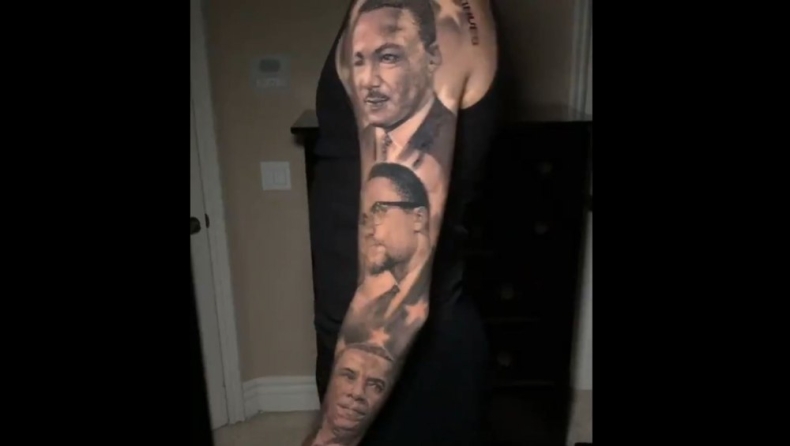 Εντυπωσιακά τατουάζ ο Λόνζο με Ομπάμα, Λούθερ Κινγκ, Μάλκολμ Χ (vid)