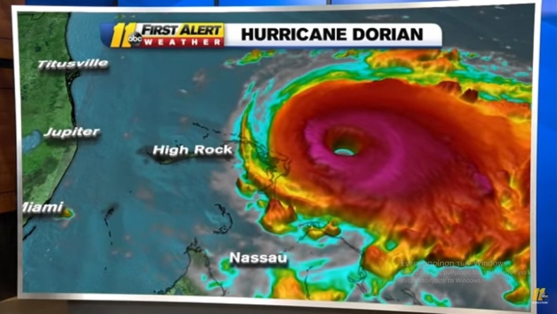 Μπαχάμες: Ο κυκλώνας Ντόριαν ενισχύθηκε στην κατηγορία 5, οι Αρχές καλούν τον κόσμο να προφυλαχθεί! (vid)