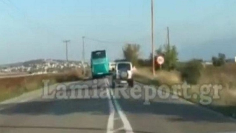 Τρόμος: Οδηγός του ΚΤΕΛ κάνει επικίνδυνες προσπεράσεις στην Εθνική (vid)