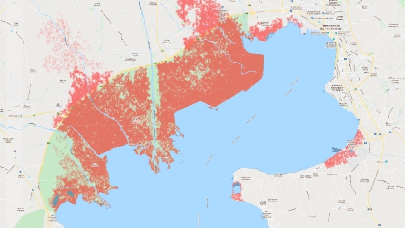Έρευνα δείχνει ότι μεγάλο μέρος της Θεσσαλονίκης θα βουλιάξει (pics)