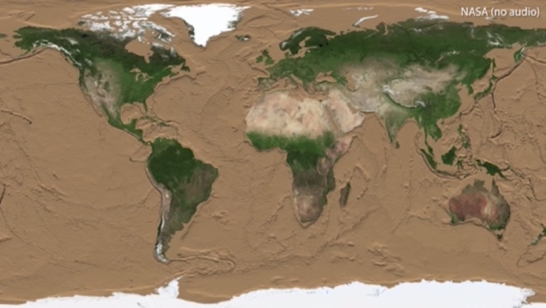 Απίστευτο timelapse δείχνει πώς θα έμοιαζε η Γη αν στέρευαν οι ωκεανοί (vid)