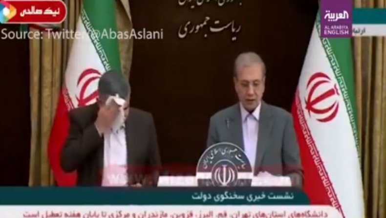 Το βίντεο με τον Ιρανό υφυπουργό Υγείας να ιδρώνει και να βήχει σε συνέντευξη, μία ημέρα πριν διαγνωστεί με κοροναϊό (vid)