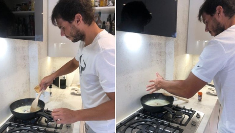 Κορονοϊός: Ο Ράφα Ναδάλ μένει σπίτι και μαγειρεύει για την σύντροφο του (pics)