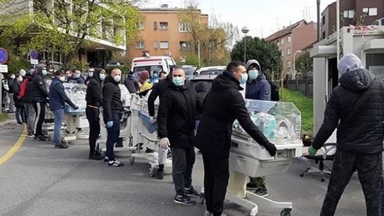 Ντιναμό Ζάγκρεμπ: Οργανωμένοι οπαδοί της βοηθούν στην εκκένωση μαιευτηρίου (pic)